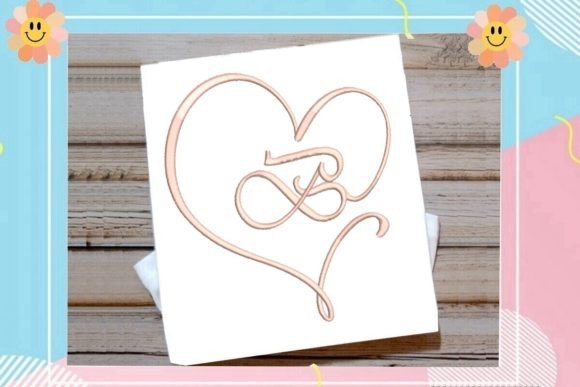 B Beautiful Heart Monogram Letter