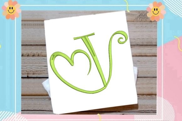 Beautiful Monogram V Letter Heart Review