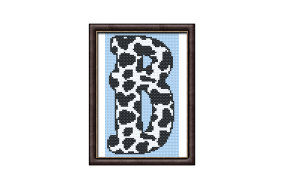 Cow Print B Monogram Cross Stitch