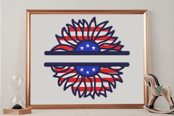 Flag USA Monogram Sunflower