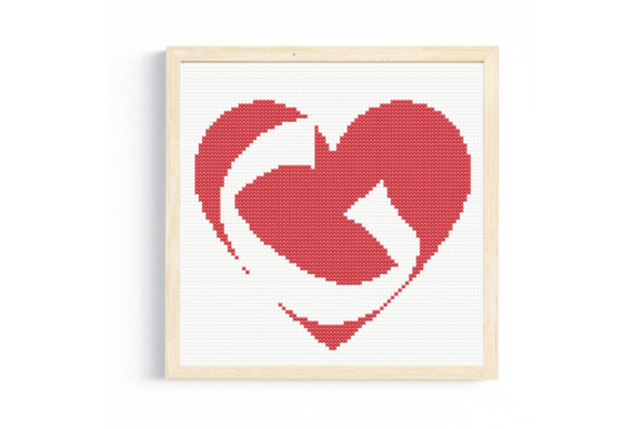 G Monogram in Heart Cross Stitch Pattern