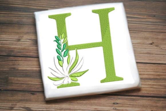 H Letter Decorative Greenery Alphabet Monogram