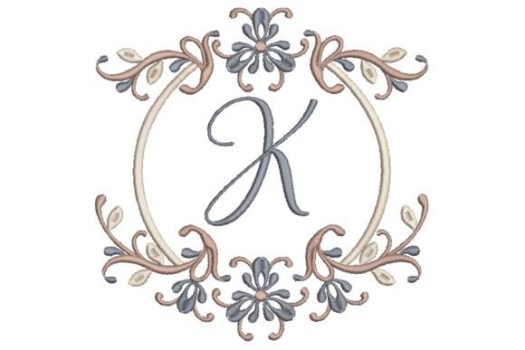 Single Monogram in Frame Letter K