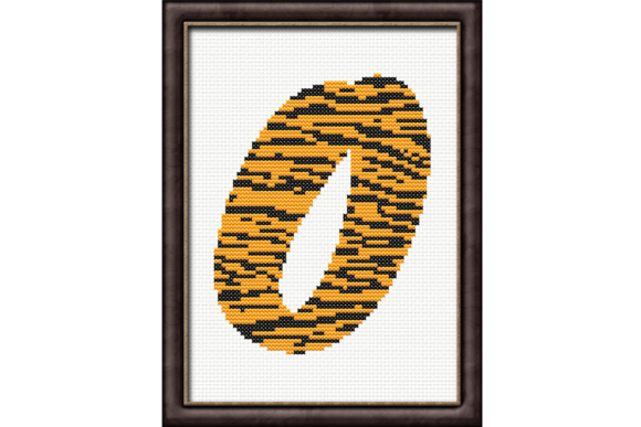 Tiger Print O Monogram Cross Stitch