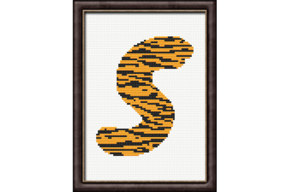 Tiger Print S Monogram Cross Stitch