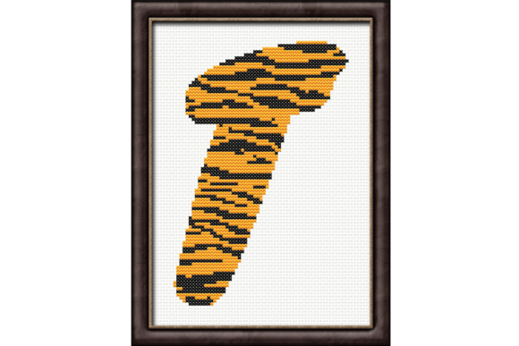 Tiger Print T Monogram Cross Stitch