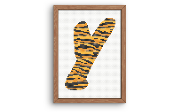 Tiger Print Y Monogram Cross Stitch